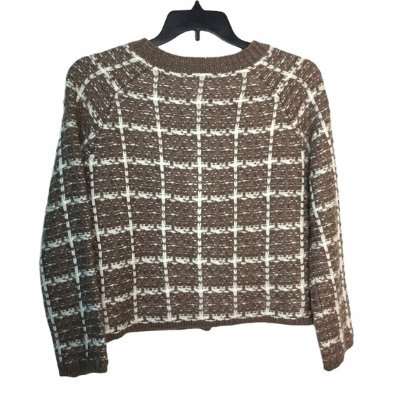 Nordstrom S Small 4 - 6 Sweater Cardigan Taupe Brown Button Front Crewneck NWT - Picture 3 of 7